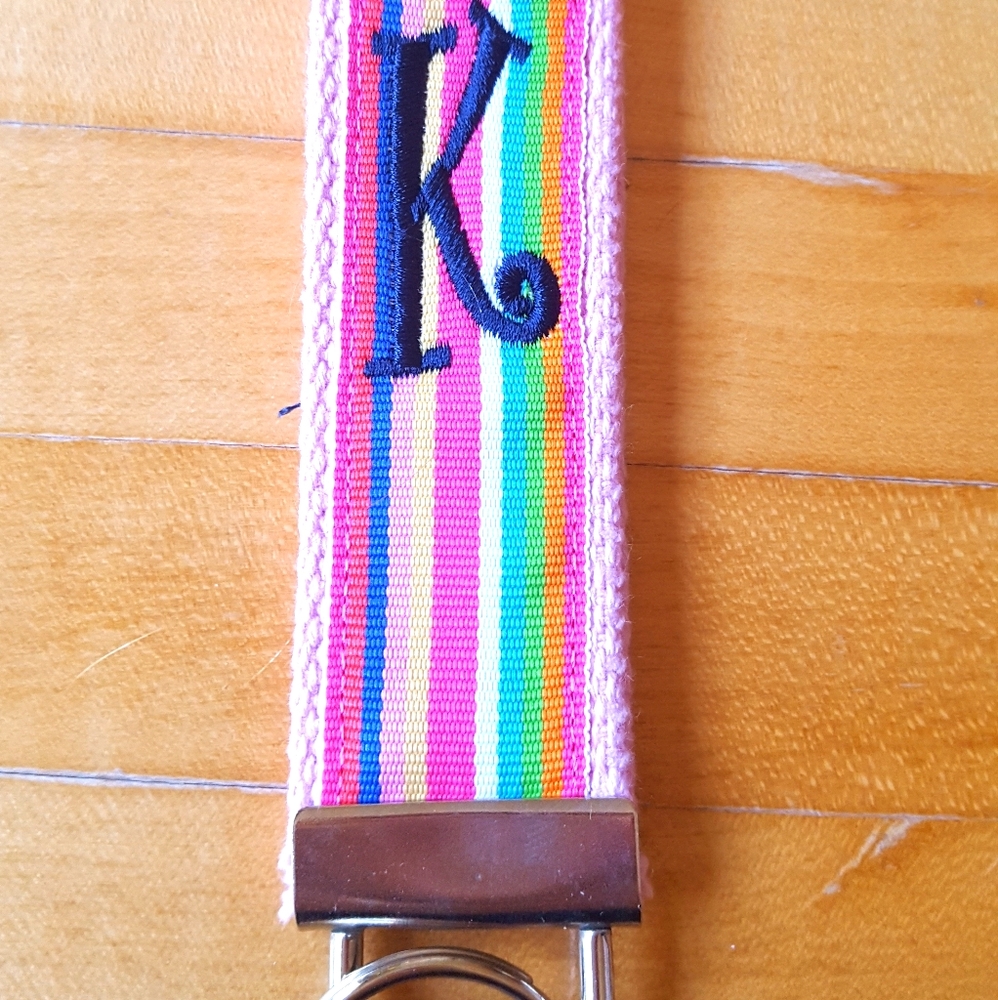 Alphabet Soup "K" monogrammed key chain